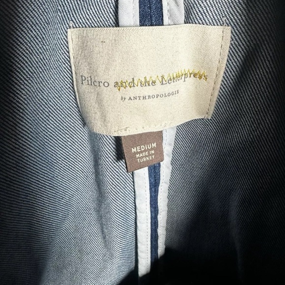 ANTHROPOLOGIE Pilcro Double Breasted Denim Blazer Jean Jacket Medium NWT AB3 - Picture 10 of 10